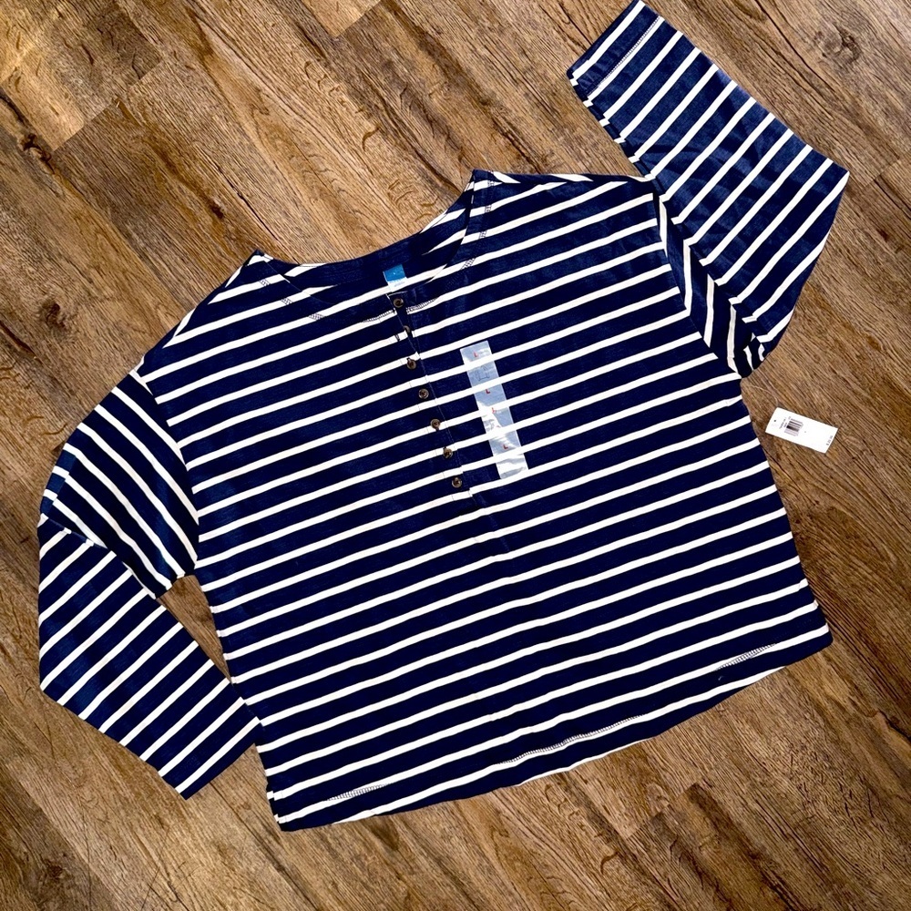 Old Navy • Loose Mariner Stripe Henley - Picture 1 of 7